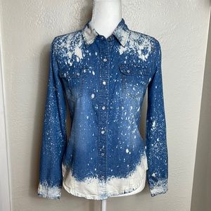 Bleached long sleeve shirt medium